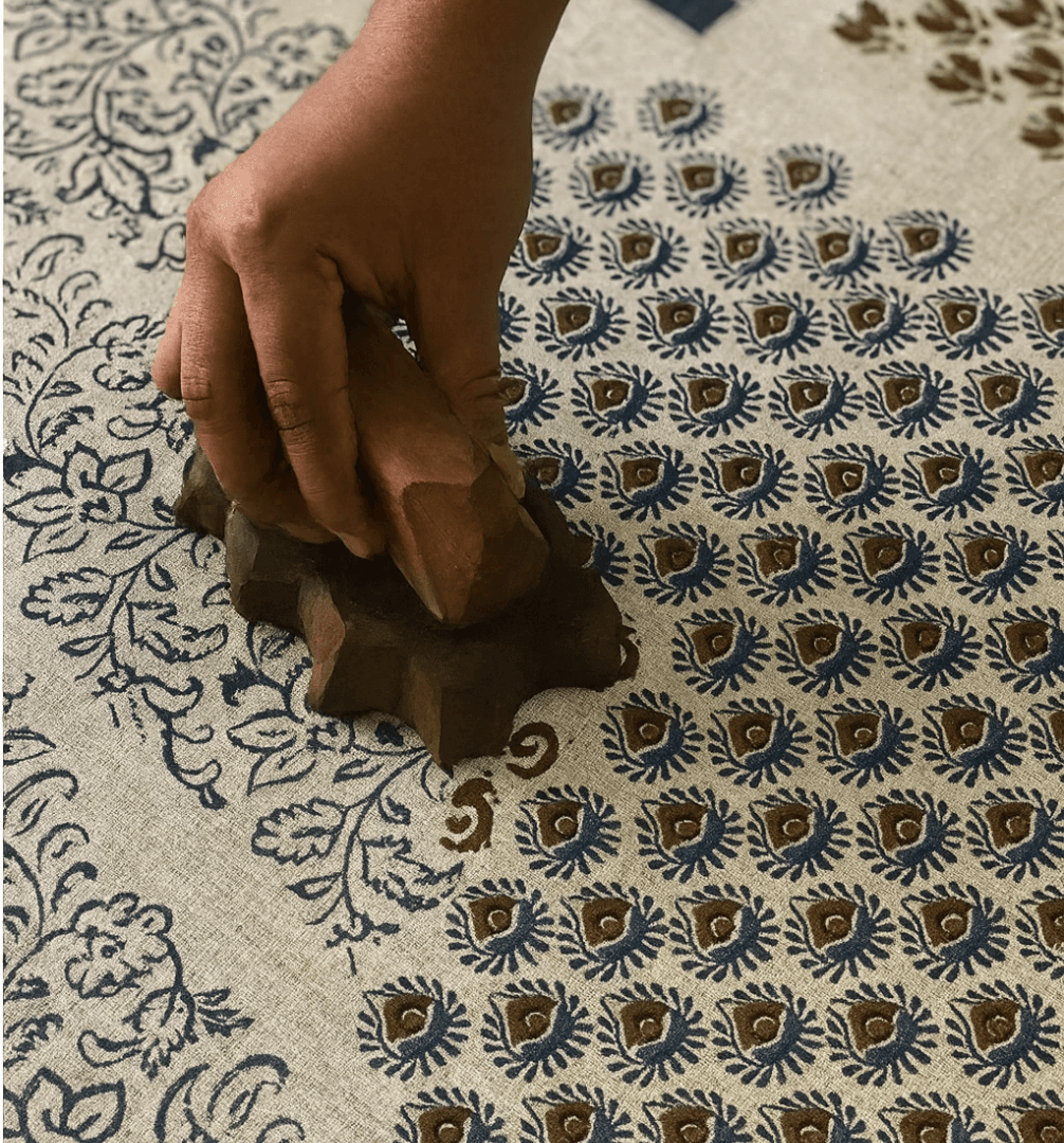 Block printing process at Krazy Kreators