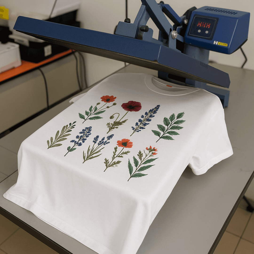 Heat transfer printing process at Krazy Kreators