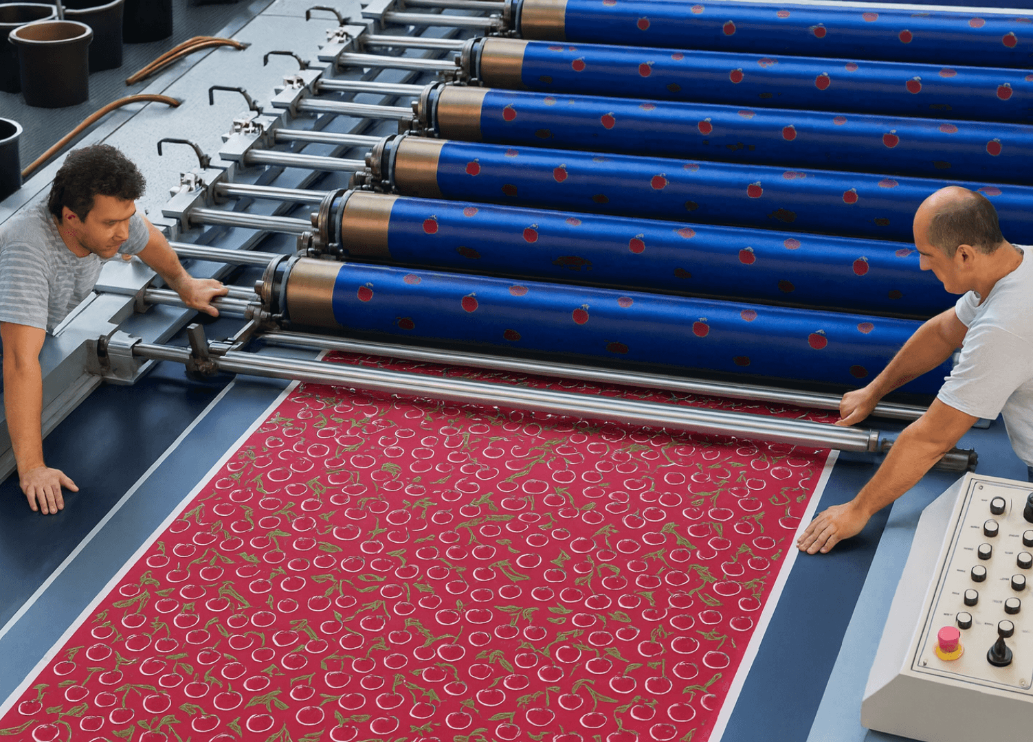 Rotary printing process at Krazy Kreators