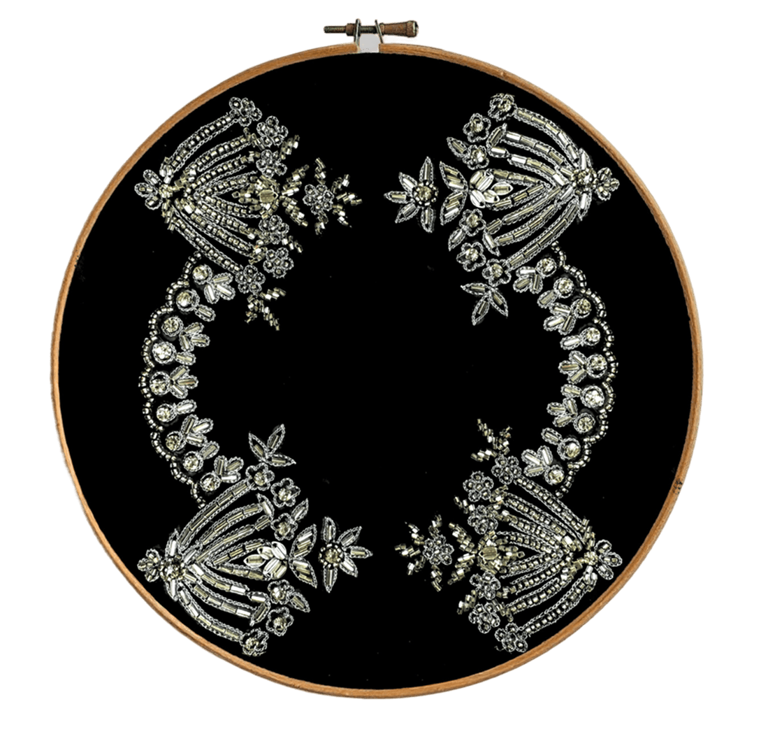 Stone and Bead Garland Embroidery Art