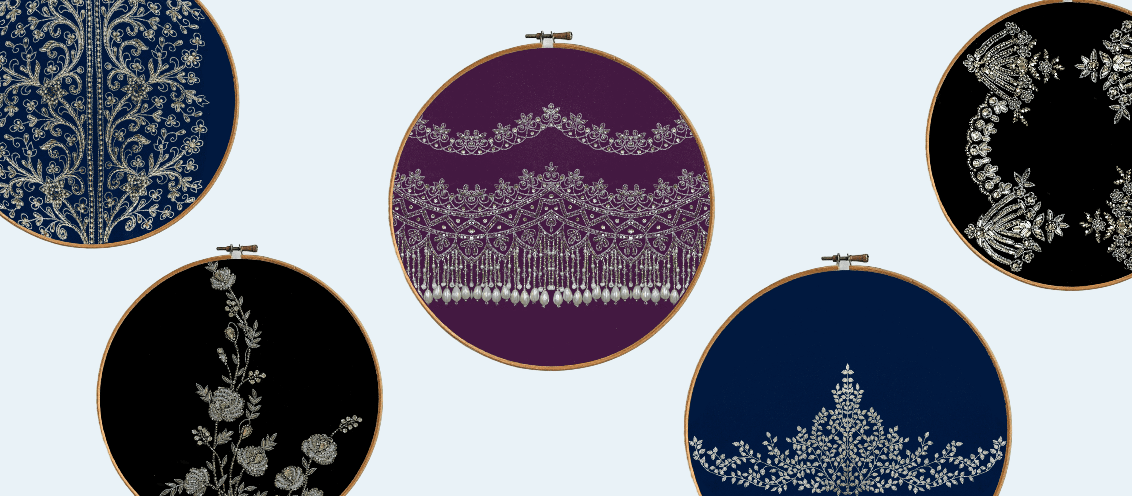 Hand embroidery craftsmanship by Krazy Kreators