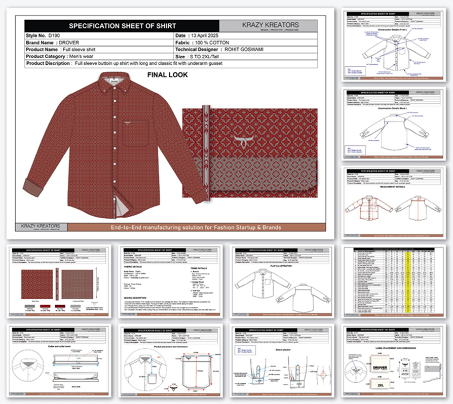 Drover design process - tech pack creation
