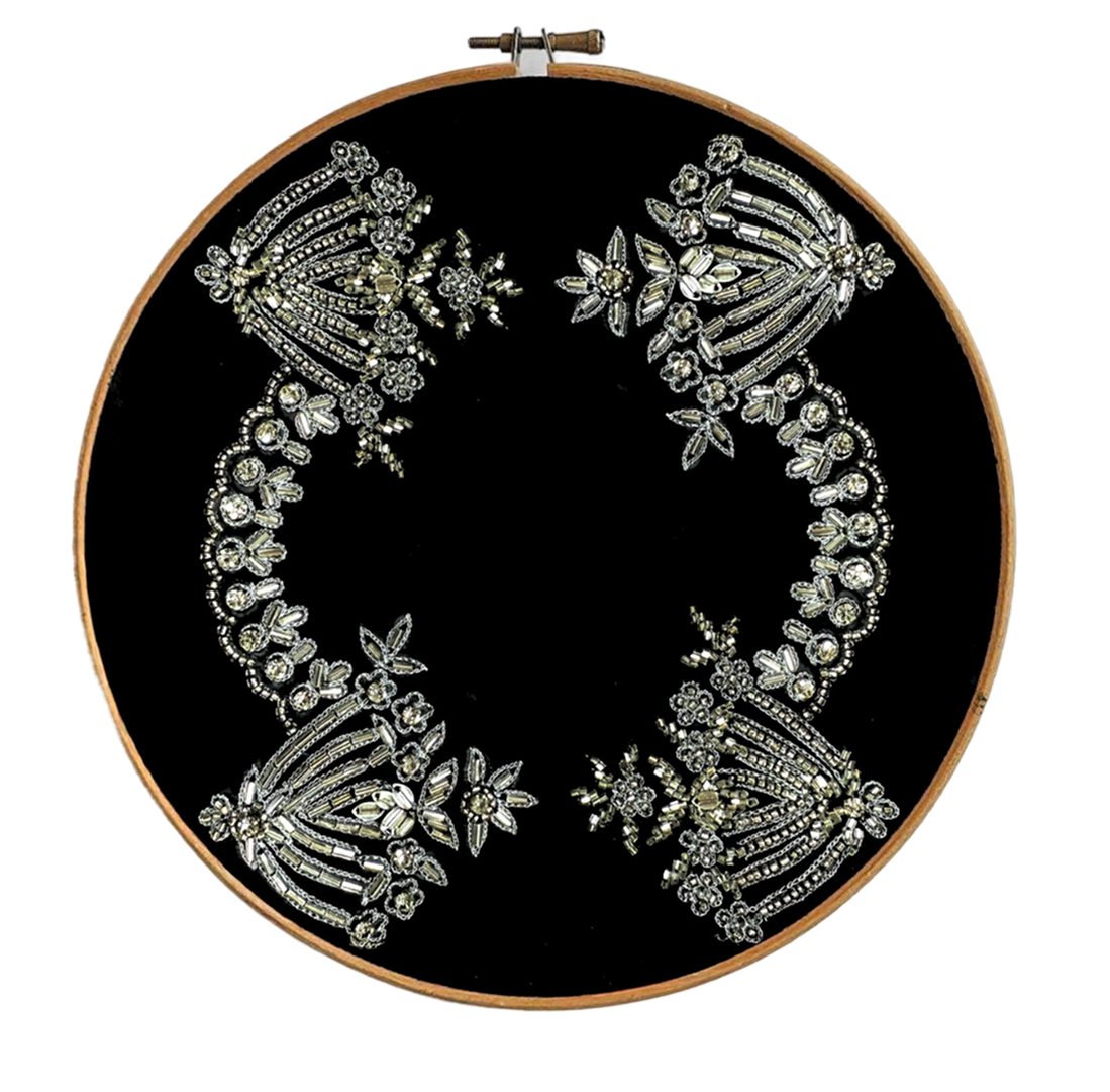 Stone and Bead Garland Embroidery Art