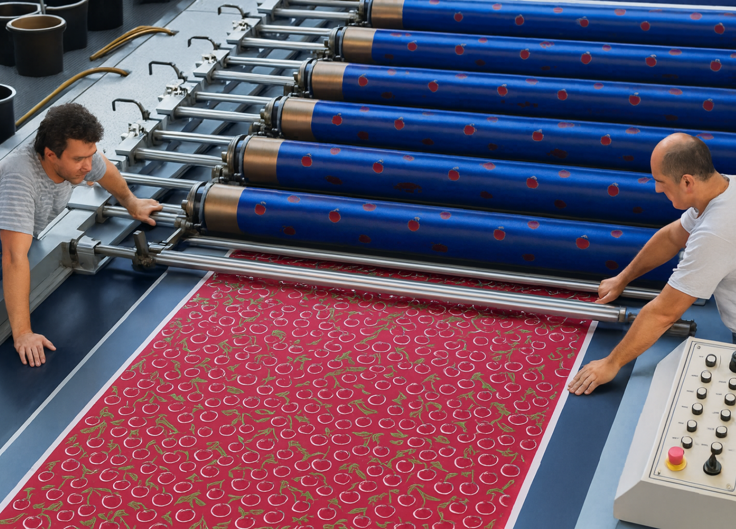 Rotary printing process at Krazy Kreators